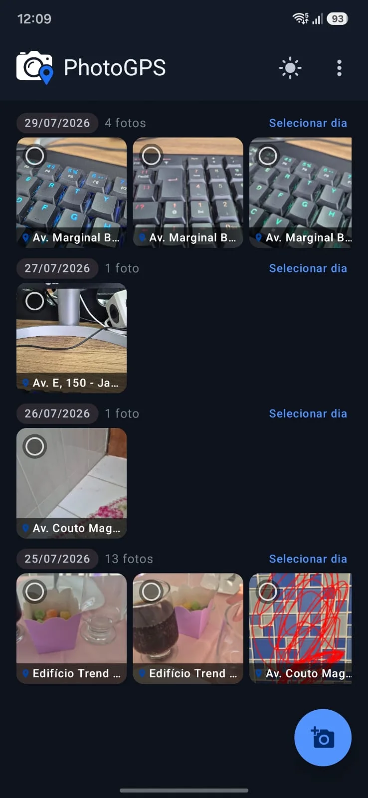 PhotoGPS - Filtros e Configuração do Carimbo